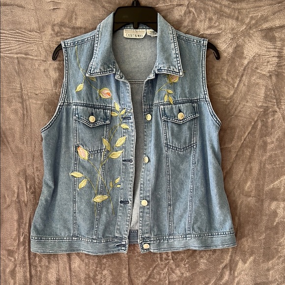 Casey & Max Jackets & Blazers - Vintage Embroidered Denim Vest